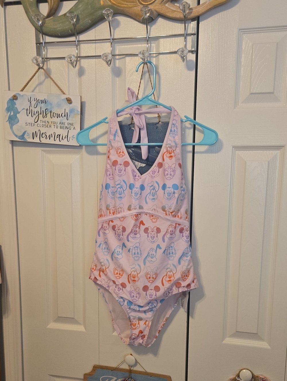Disney Pastel Character Halter One-Piece Swimsuit - Pink, Blue, Orange